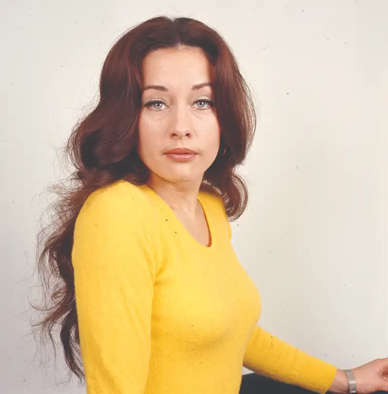 Porträt der Schauspielerin Vera Tschechowa, fotografiert von Ingeborg Bock-Schroeder, aus dem Archiv der Sammlung Bock-Schroeder
